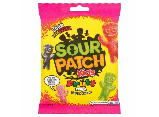 Sour patch kids fruit mix flavour sweets bag 130 g 1x10 