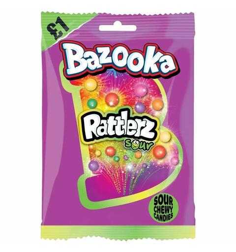 Bazooka Rattlerz Sour Chewy Candies 100g 1x12