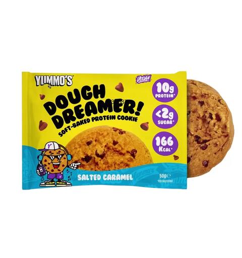 Yummo's Dough Dreamer Salted Caramel Soft-Baked Protein Cookie 50g 1x12