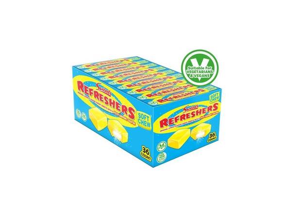 Swizzels Refreshers Chews Lemon Stick Packs 43g 1x36 